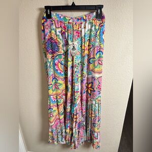 Easel Wide Leg Flowey Ruffled Hem Pants - NWT